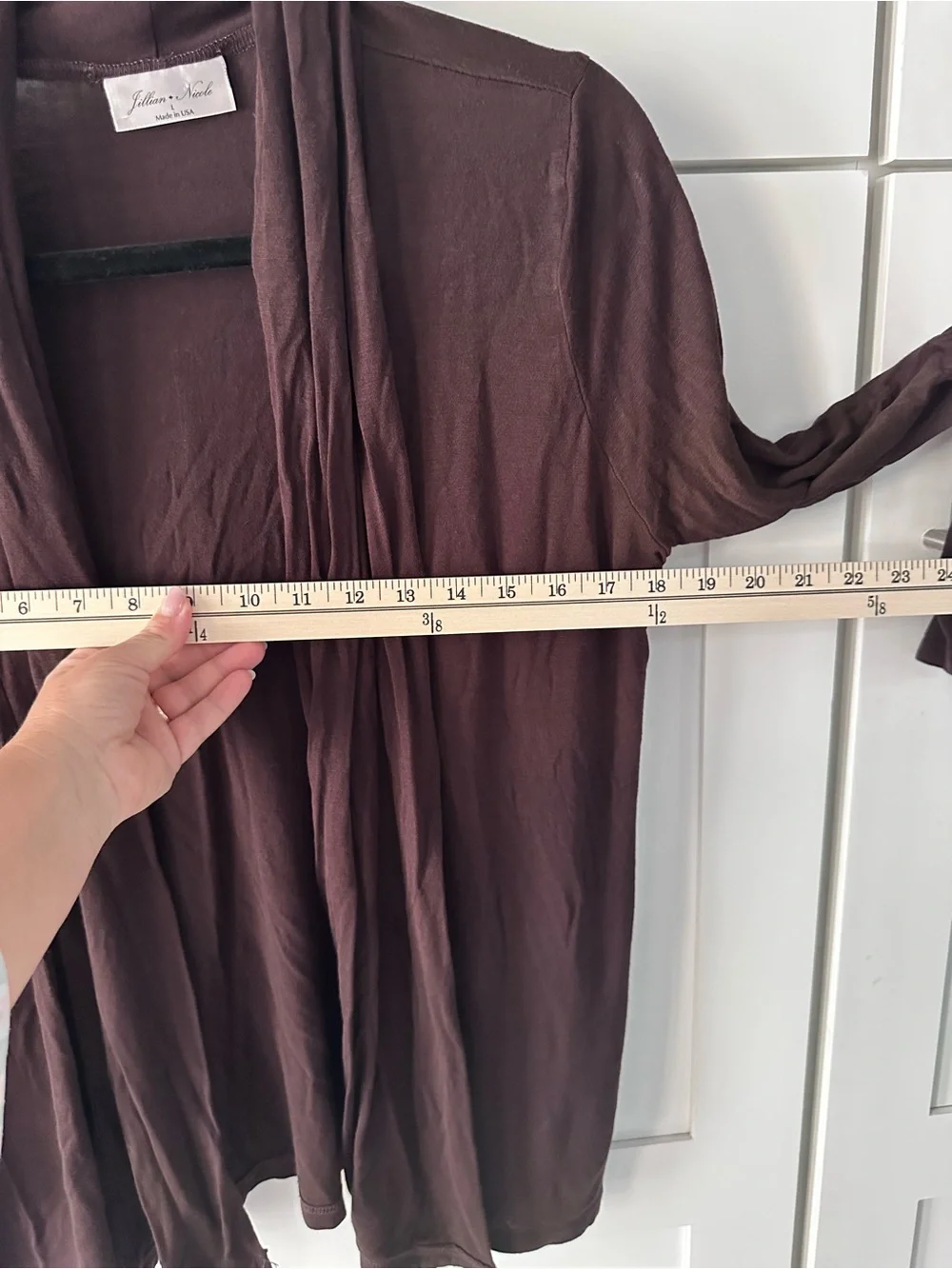 Eileen Fisher brown Open Drape Front Cardigan